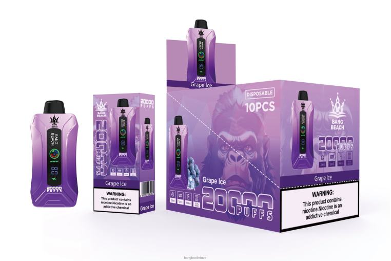 Bang Box Vape Price 4N8XZ10 vynuogių ledas | Bang Beach 20 000 išpūtimų išmanusis ekranas
