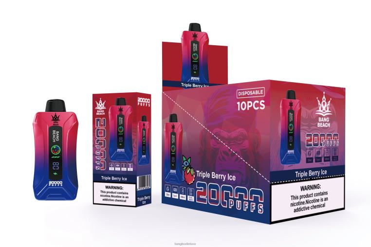 Vape Bang Box 4N8XZ8 trigubo uogų ledo | Bang Beach 20 000 išpūtimų išmanusis ekranas