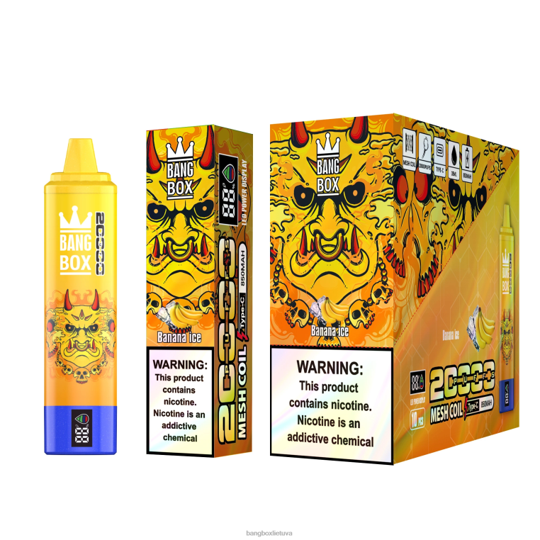 Bang Box Puffs 4N8XZ57 bananų ledas | Bang Box 20 000 pūtimų išmanusis ekranas