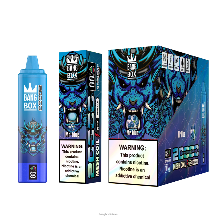 Bang Box Vape Price 4N8XZ60 ponas mėlynas | Bang Box 20 000 pūtimų išmanusis ekranas