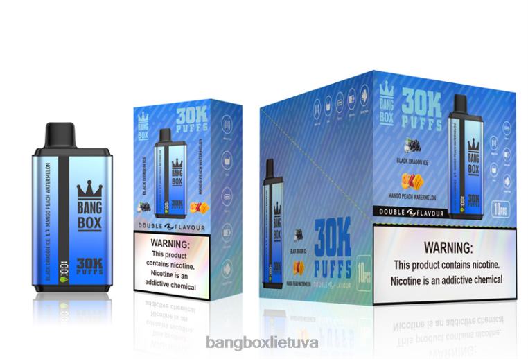Bang Box Lietuva 4N8XZ71 juodasis drakonas ledas ir mango persikų arbūzas | Bang Box 30 000 dvigubų skonių