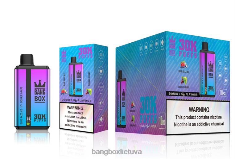 Bang Box Puffs 4N8XZ72 mėlynas razz ledas ir dviguba vynuogė | Bang Box 30 000 dvigubų skonių
