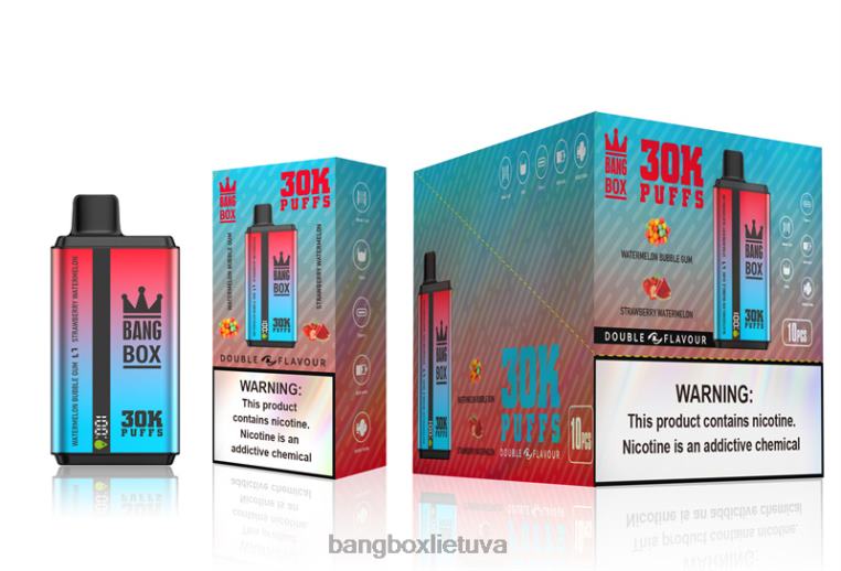 Vape Bang Box 4N8XZ68 arbūzinė guma ir braškinis arbūzas | Bang Box 30 000 dvigubų skonių