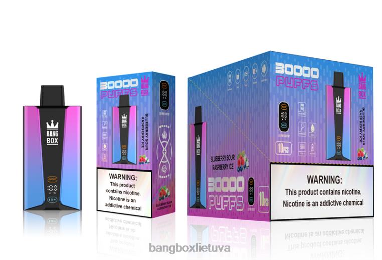 Bang Box Lietuva 4N8XZ81 mėlynių rūgštus aviečių ledas | Bang Box 30 000 pūtimų išmanusis ekranas