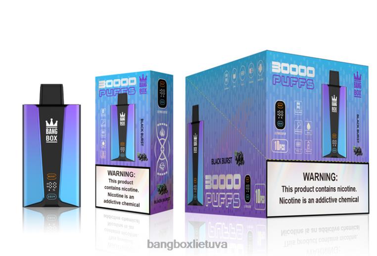 Bang Box Puffs 4N8XZ77 juodas sprogimas | Bang Box 30 000 pūtimų išmanusis ekranas