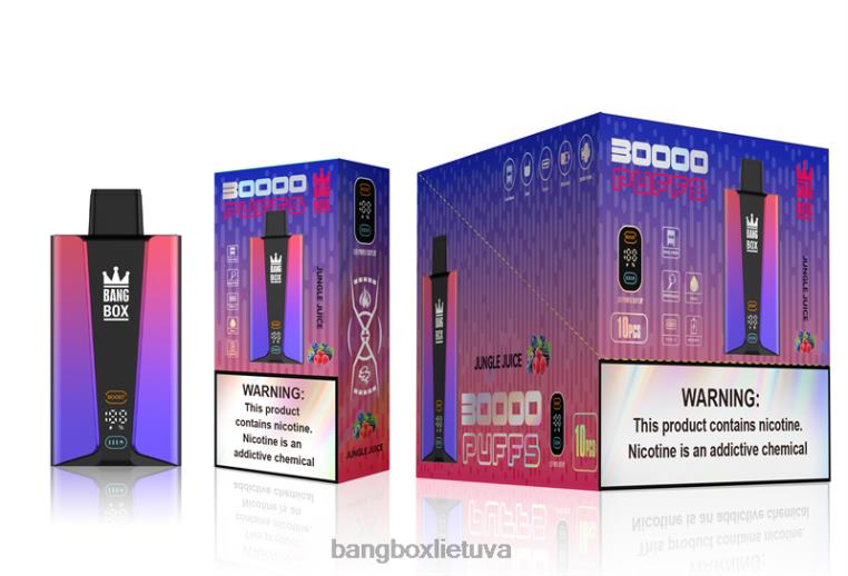 Vape Bang Box 4N8XZ78 džiunglių sultys | Bang Box 30 000 pūtimų išmanusis ekranas