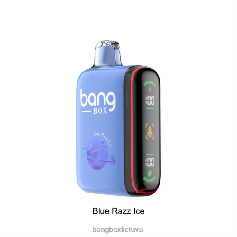 Bang Box Lietuva 4N8XZ26 mėlynas razz ledas | Bang Box 9000-18000 pūtimų išmanusis galios ekranas