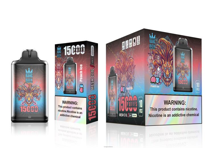 Bang Box Puffs 4N8XZ102 persikų ledas | Bang Box s1-15000 išpūtimų