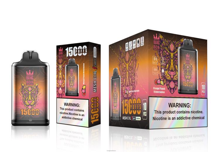 Bang Box Puffs 4N8XZ107 mango persikų arbūzas | Bang Box s1-15000 išpūtimų